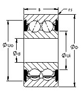 5204-2RS double row angular contact ball bearings diagram