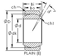 GE4E spherical plain radial bearing drawings