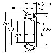32219 tapered roller bearing cad drawing